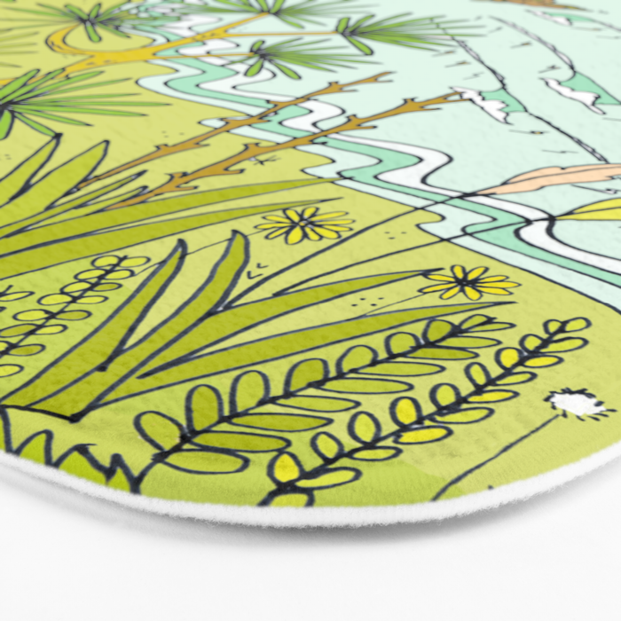 pointbreaks in paradise // lookout in raglan new zealand // retro surf art by surfy birdy Bath Mat Gallery Image 3