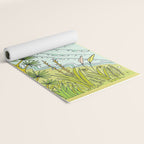 pointbreaks in paradise // lookout in raglan new zealand // retro surf art by surfy birdy Yoga Mat Gallery Image 2