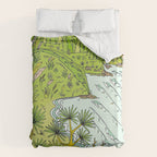 pointbreaks in paradise // lookout in raglan new zealand // retro surf art by surfy birdy Duvet Cover Gallery Image 6