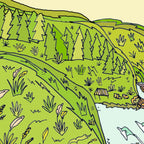 pointbreaks in paradise // lookout in raglan new zealand // retro surf art by surfy birdy Coffee Mug Gallery Image 2