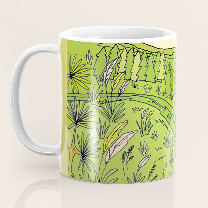 pointbreaks in paradise // lookout in raglan new zealand // retro surf art by surfy birdy Coffee Mug Gallery Image 3