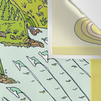 pointbreaks in paradise // lookout in raglan new zealand // retro surf art by surfy birdy Wall Tapestry Gallery Image 3
