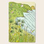 pointbreaks in paradise // lookout in raglan new zealand // retro surf art by surfy birdy Cutting Board Gallery Image 1