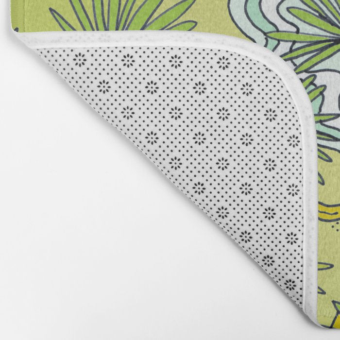 pointbreaks in paradise // lookout in raglan new zealand // retro surf art by surfy birdy Bath Mat Gallery Image 2