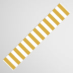 Large Mustard Yellow and White Cabana Tent Stripe Table Runner Gallery Image 3