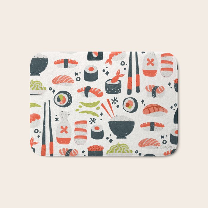 Sushi Dreams - White Bath Mat Gallery Image 1