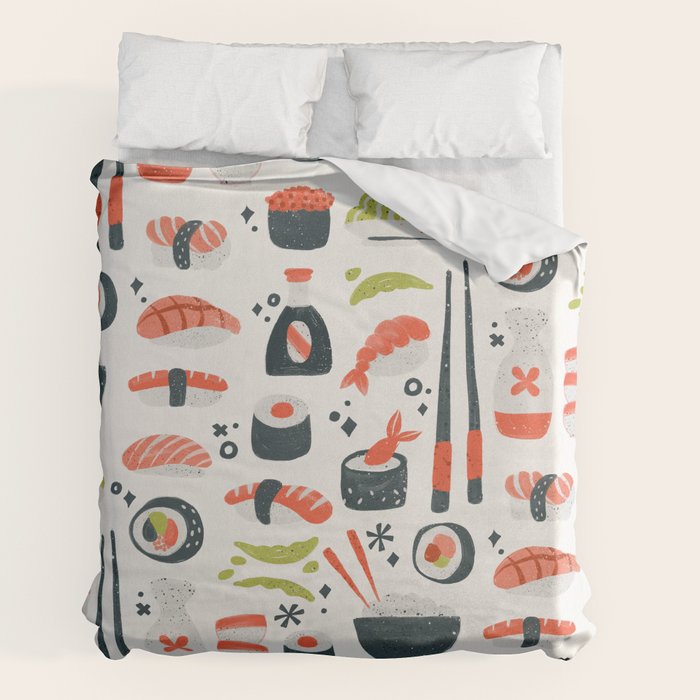 Sushi Dreams - White Duvet Cover Gallery Image 2