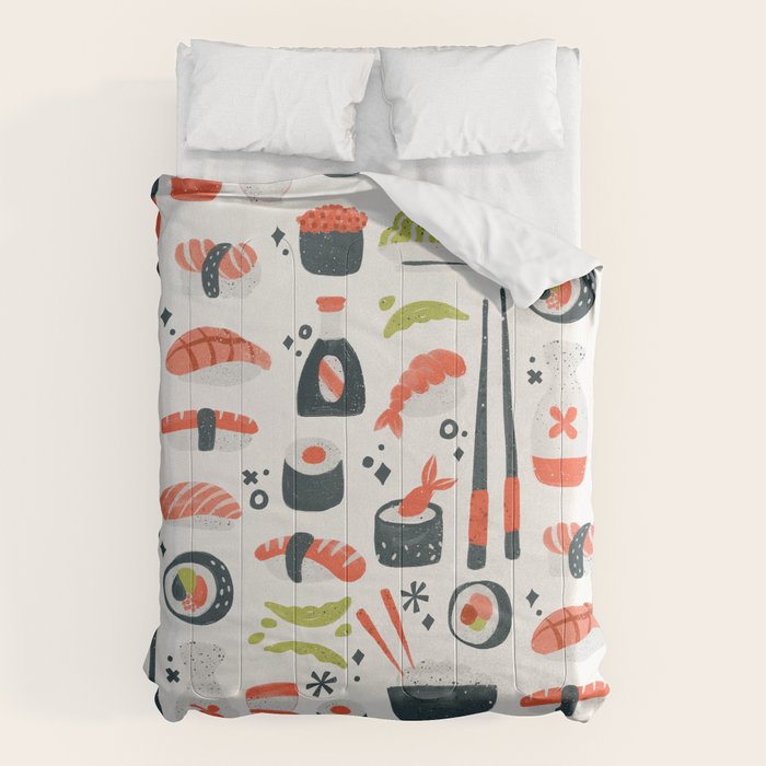 Sushi Dreams - White Comforter Gallery Image 1