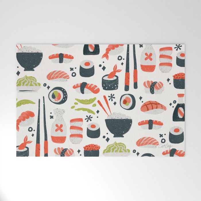 Sushi Dreams - White Welcome Mat Gallery Image 1