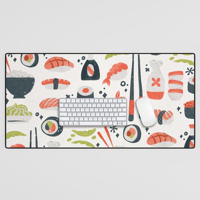 Sushi Dreams - White Desk Mat Gallery Image 1