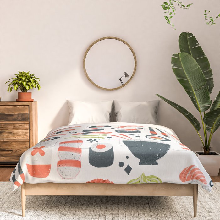 Sushi Dreams - White Comforter Gallery Image 3