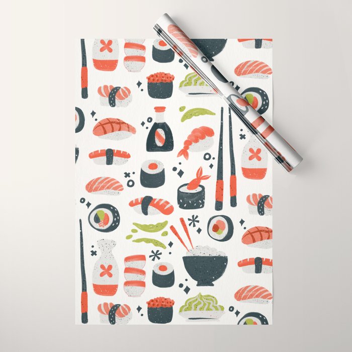 Sushi Dreams - White Wrapping Paper Gallery Image 1