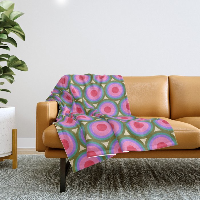 Geometric Mid Century Modern Pattern Throw Blanket Gallery Image 1