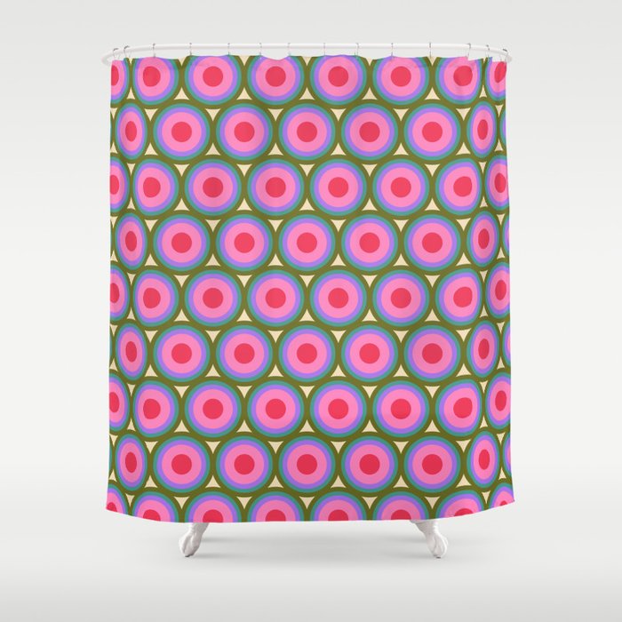 Geometric Mid Century Modern Pattern Shower Curtain Gallery Image 1