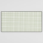 Fine Weave Retro Mid Century Modern Minimalist Woven Line Pattern Sage Green and White Desk Mat Gallery Image 3