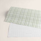 Fine Weave Retro Mid Century Modern Minimalist Woven Line Pattern Sage Green and White Wrapping Paper Gallery Image 2