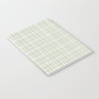 Fine Weave Retro Mid Century Modern Minimalist Woven Line Pattern Sage Green and White Notebook Gallery Image 3