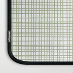 Fine Weave Retro Mid Century Modern Minimalist Woven Line Pattern Sage Green and White Laptop Sleeve Gallery Image 3