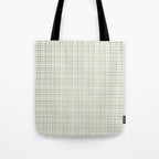 Fine Weave Retro Mid Century Modern Minimalist Woven Line Pattern Sage Green and White Tote Bag Gallery Image 1
