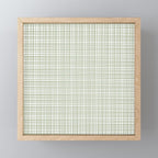 Fine Weave Retro Mid Century Modern Minimalist Woven Line Pattern Sage Green and White Mini Art Print Gallery Image 1