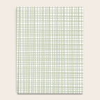 Fine Weave Retro Mid Century Modern Minimalist Woven Line Pattern Sage Green and White Notebook Gallery Image 4