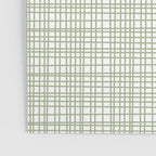 Fine Weave Retro Mid Century Modern Minimalist Woven Line Pattern Sage Green and White Poster Gallery Image 3