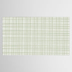 Fine Weave Retro Mid Century Modern Minimalist Woven Line Pattern Sage Green and White Tablecloth Gallery Image 2
