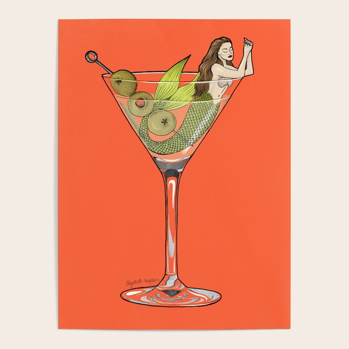 Martini Mermaid Cocktail Poster Gallery Image 4
