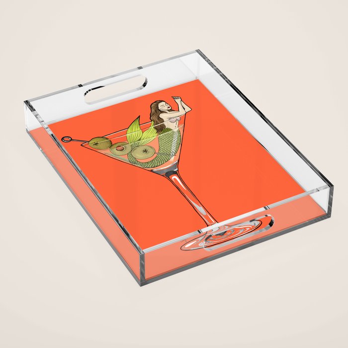 Martini Mermaid Cocktail Acrylic Tray Gallery Image 1