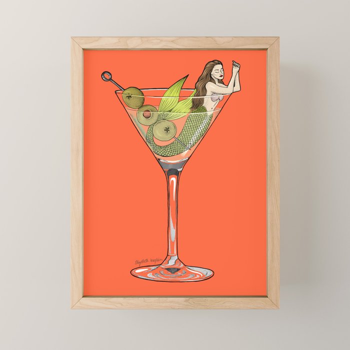 Martini Mermaid Cocktail Mini Art Print Gallery Image 1