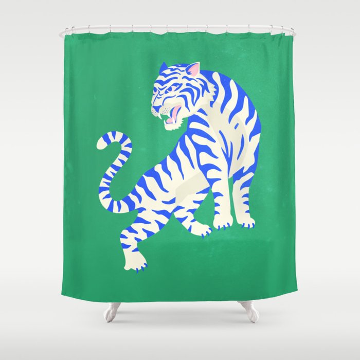 The Roar: White Tiger Edition Shower Curtain Gallery Image 1