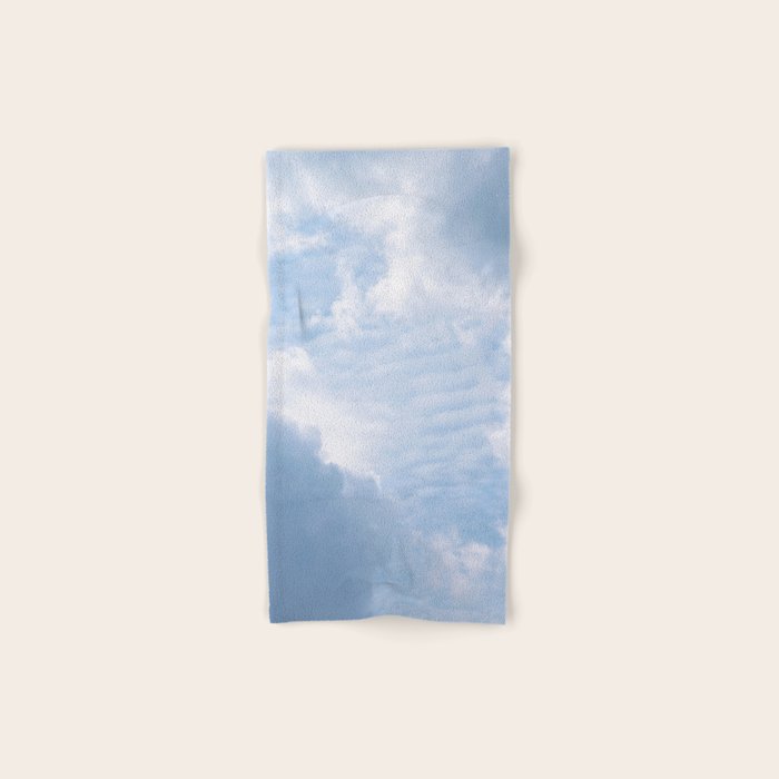 A pattern in the clouds in a blue sky on a summer day - dreamy clouds nature and travel photography Bath Towel Gallery Image 1