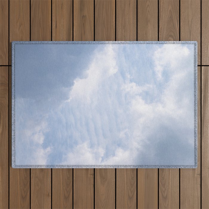 A pattern in the clouds in a blue sky on a summer day - dreamy clouds nature and travel photography Outdoor Rug Gallery Image 1