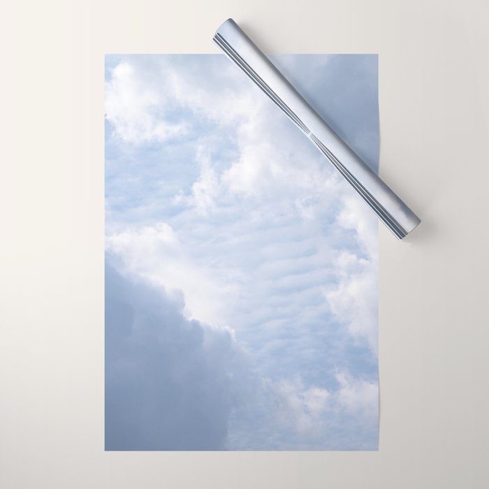 A pattern in the clouds in a blue sky on a summer day - dreamy clouds nature and travel photography Wrapping Paper Gallery Image 1