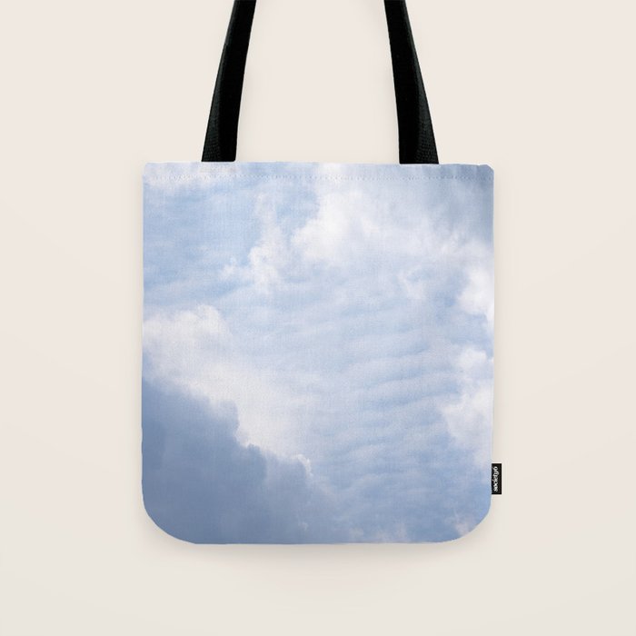 A pattern in the clouds in a blue sky on a summer day - dreamy clouds nature and travel photography Tote Bag Gallery Image 1