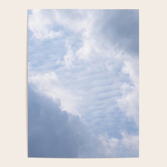 A pattern in the clouds in a blue sky on a summer day - dreamy clouds nature and travel photography Poster Gallery Image 4