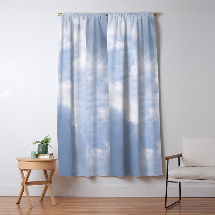 A pattern in the clouds in a blue sky on a summer day - dreamy clouds nature and travel photography Window Curtain Gallery Image 5