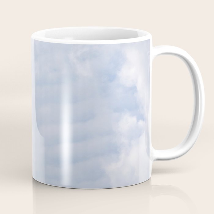 A pattern in the clouds in a blue sky on a summer day - dreamy clouds nature and travel photography Coffee Mug Gallery Image 1