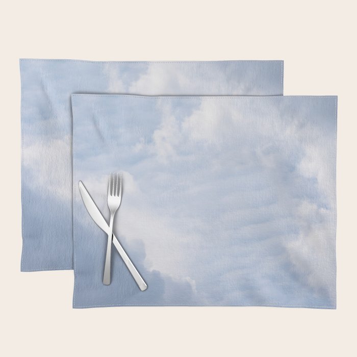 A pattern in the clouds in a blue sky on a summer day - dreamy clouds nature and travel photography Placemat Gallery Image 1