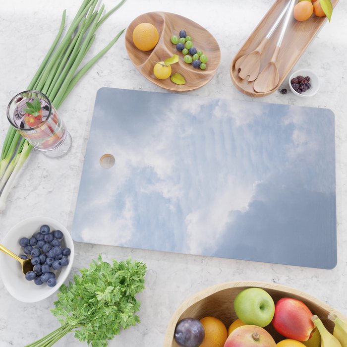 A pattern in the clouds in a blue sky on a summer day - dreamy clouds nature and travel photography Cutting Board Gallery Image 2