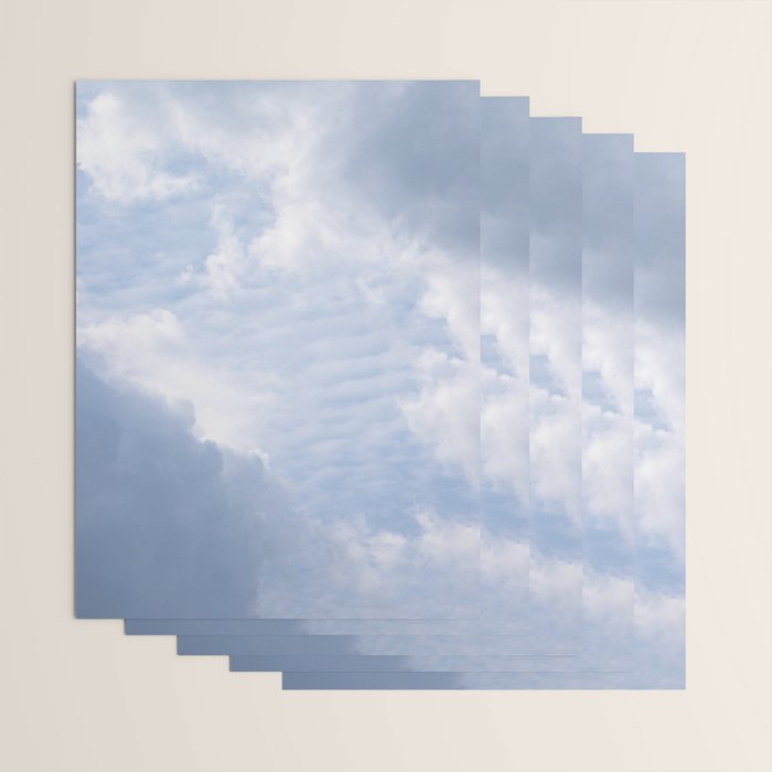 A pattern in the clouds in a blue sky on a summer day - dreamy clouds nature and travel photography Wrapping Paper Gallery Image 3