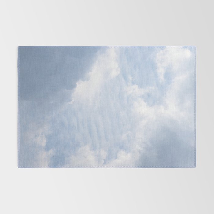 A pattern in the clouds in a blue sky on a summer day - dreamy clouds nature and travel photography Rug Gallery Image 2