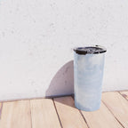 A pattern in the clouds in a blue sky on a summer day - dreamy clouds nature and travel photography Travel Mug Gallery Image 4