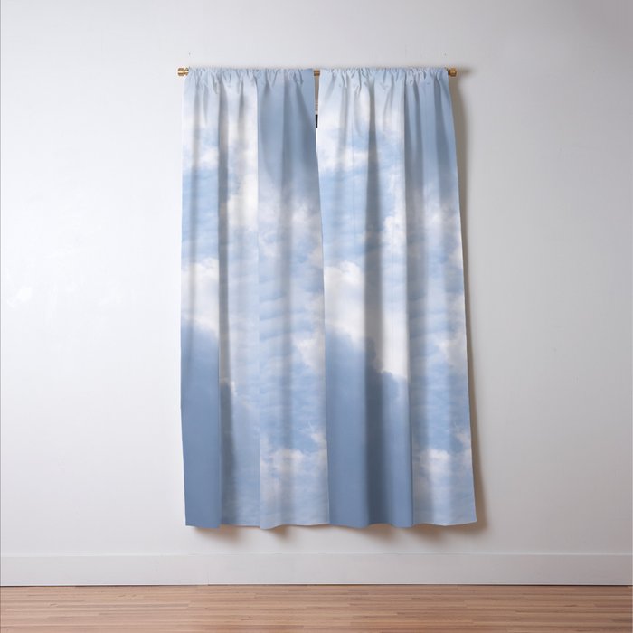 A pattern in the clouds in a blue sky on a summer day - dreamy clouds nature and travel photography Window Curtain Gallery Image 3
