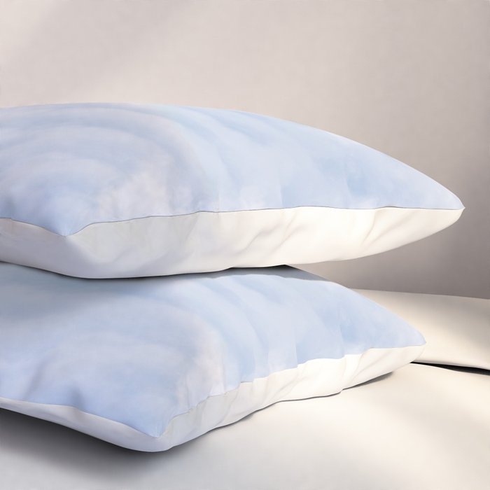 A pattern in the clouds in a blue sky on a summer day - dreamy clouds nature and travel photography Pillow Sham Gallery Image 3