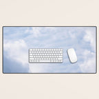 A pattern in the clouds in a blue sky on a summer day - dreamy clouds nature and travel photography Desk Mat Gallery Image 1