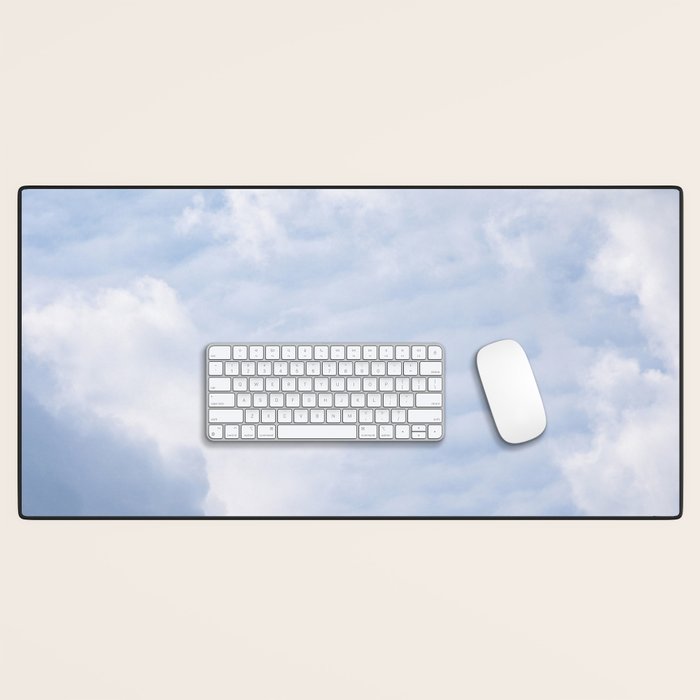 A pattern in the clouds in a blue sky on a summer day - dreamy clouds nature and travel photography Desk Mat Gallery Image 1
