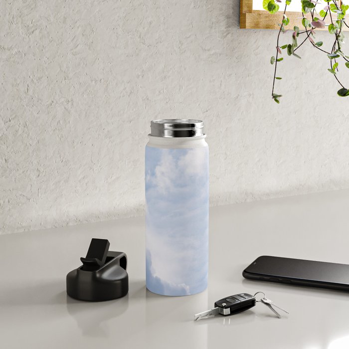 A pattern in the clouds in a blue sky on a summer day - dreamy clouds nature and travel photography Water Bottle Gallery Image 4