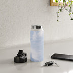A pattern in the clouds in a blue sky on a summer day - dreamy clouds nature and travel photography Water Bottle Gallery Image 4