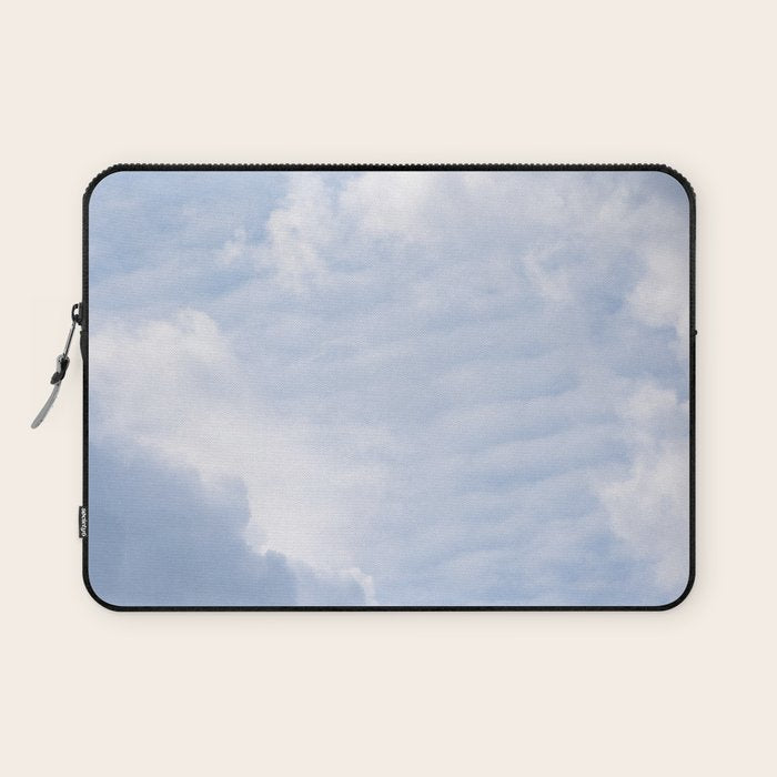 A pattern in the clouds in a blue sky on a summer day - dreamy clouds nature and travel photography Laptop Sleeve Gallery Image 1